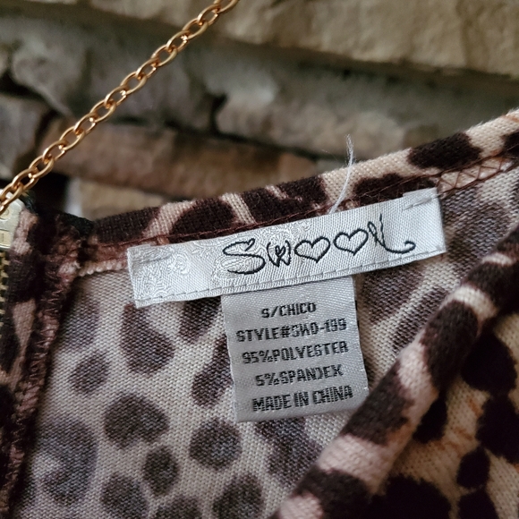 Nwot/Swool Leopard  zipper detail Dress - Picture 2 of 6